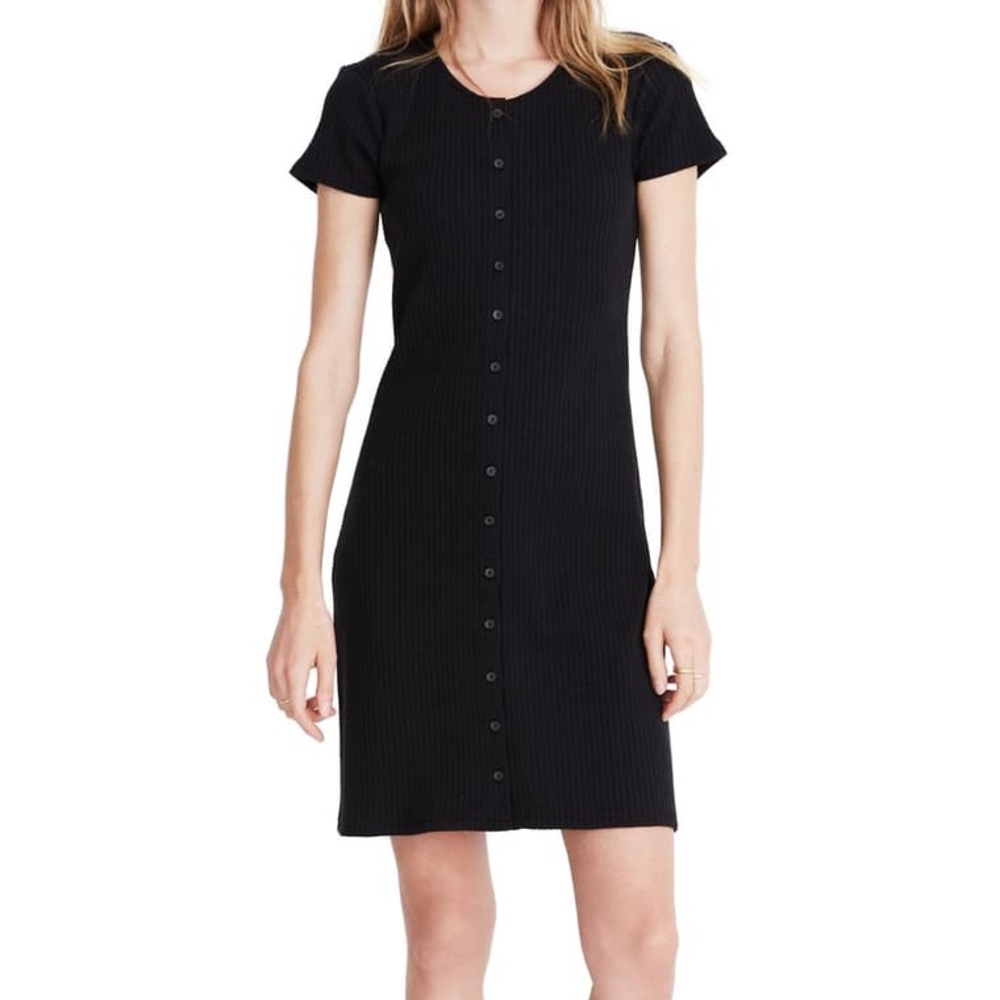 Madewell Ribbed Button Front Dress XS